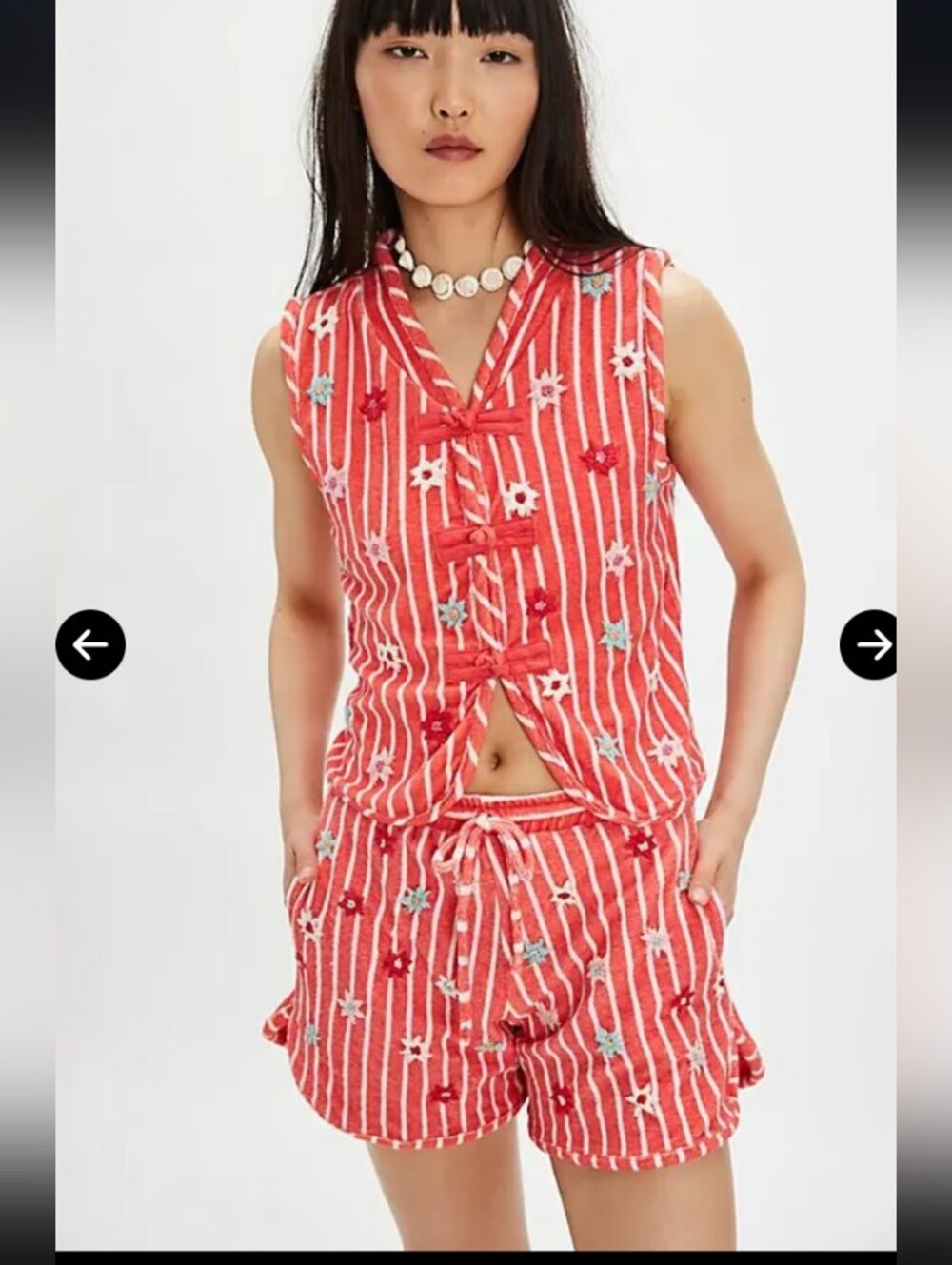 NWT Free People Tach "Bonnie Danica" Terrycloth Embroidered Set